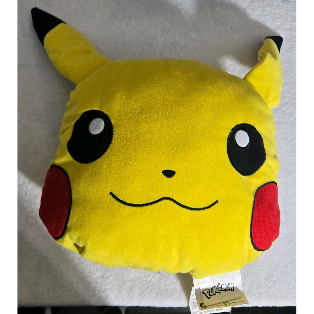 Official 2016 Pokémon Pikachu Plush Head Pillow by The Northwest Company Used